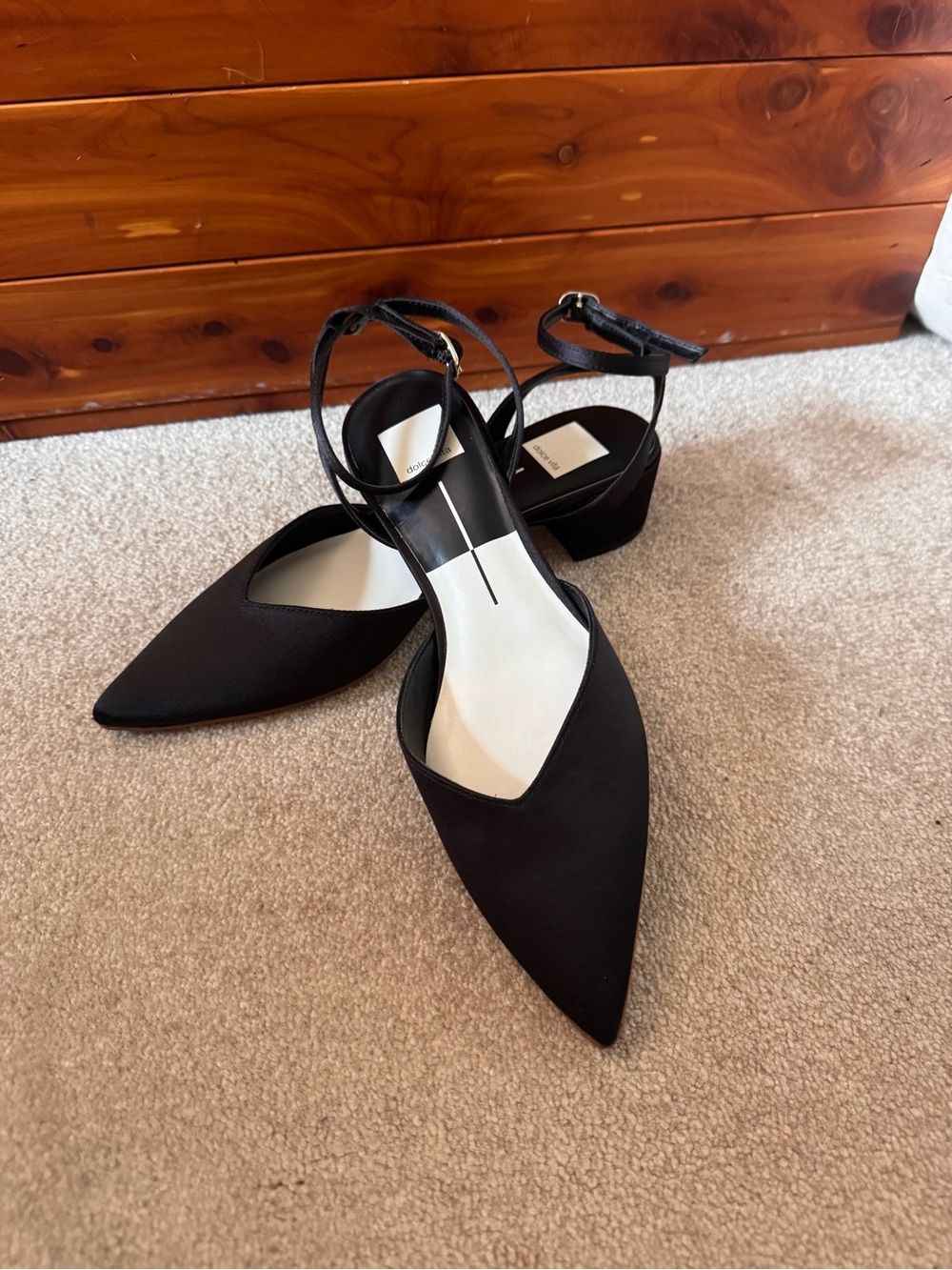 Dolce Vita Carrey Pointed Toe Block Heel Satin Pump